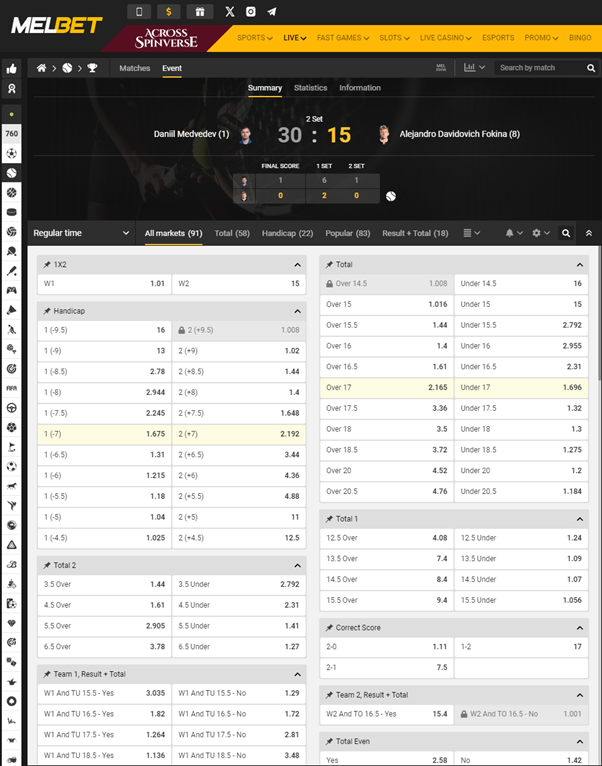 Melbet Sportsbook